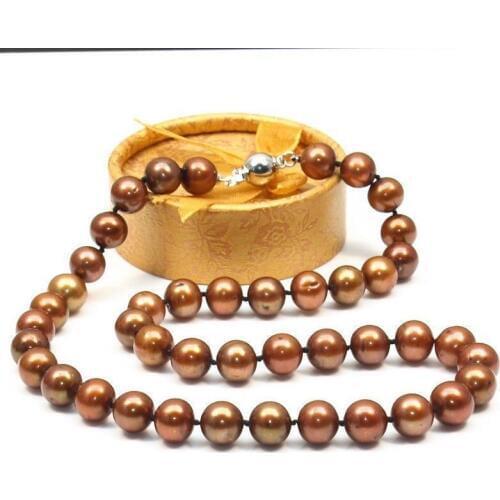 9-10mm south sea chocolate pearl princess necklace 18"