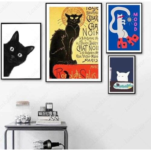 The Black Cat Posters and Prints Modern Canvas Painting Wall Cuadros Modular Pictures Gift Idea Home Decoration for Living Room
