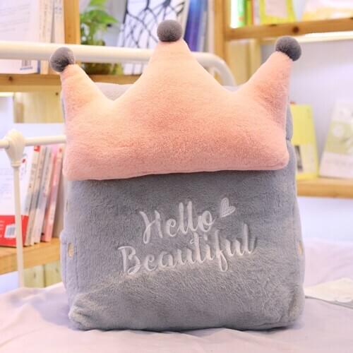 Plush Triangular Sofa Cushion Back Pillow Velvet Bed Backrest Office Chair Waist Support Reading Lumbar Home Decor 42x25x45cm