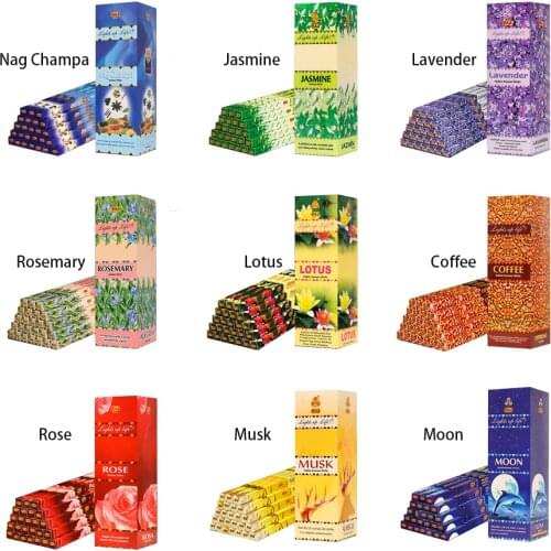 Twenty Kinds Smells Indian Incense Sticks 6/12/25 Tubes Nag Champa Lavender Rosemary Sticks Incense Tibetan Scents for Home