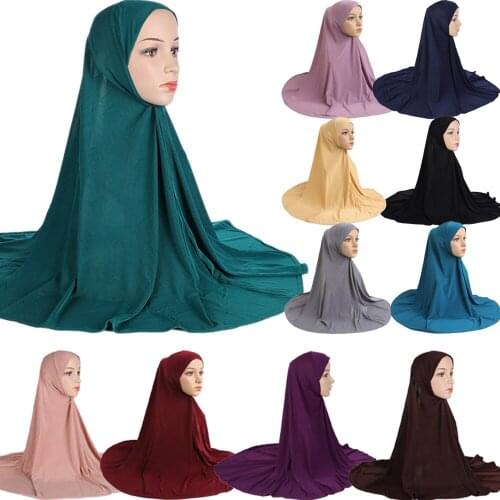 Full Cover Amira Long Scarf Muslim Women Hijab Amira Islamic Khimar Head Overhead Wrap One Size Niquabs Prayer Ramadan Hat Caps