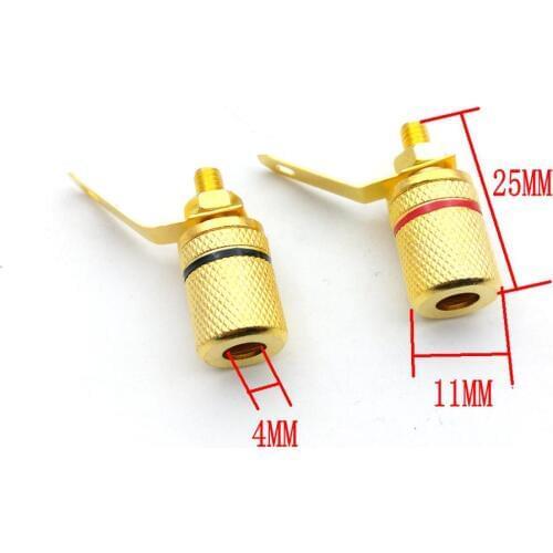 100 PCS Gold Plated Speaker Amplifier Terminal Binding Post