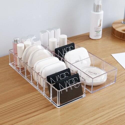 Transparent Acrylic Cosmetics Storage Box Makeup Organizer Holder Plastic Desktop Cosmetic Makeup Storage Drawers Organizer Case
