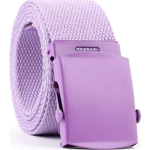 New Canvas Belt for Men Women Lover Couples Belts Thin Waistband Metal Square Buckle Pure Color Fashion Luxury Belt Sport Strap