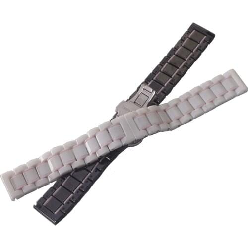 Beautiful Watchbands Ceramic White with rosegold Fashion Stylish Bracelet for ladys Wrist Dress Watches 14mm 15mm 16mm 17mm 18mm