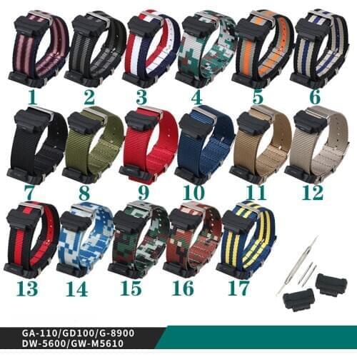 Soft Breathable Nylon Strap For Casio G-SHOCK GA110 GD100 G8900 DW6900 GW6900 DW5600 Watch Replacement Wristband Bracelet Band
