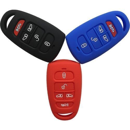 Rubber Car Key Cover Case For Kia Carnival Sedona Royale For Hyundai Entourage Key Car Case For Keychain Alarm Flip Key