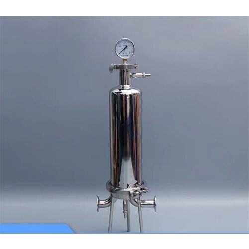 Sanitary Stainless Steel Millipore Filter Cartridge Filter Housing SS304 Precise 5"/10"/20" One Filter Element+Pressure Gauge