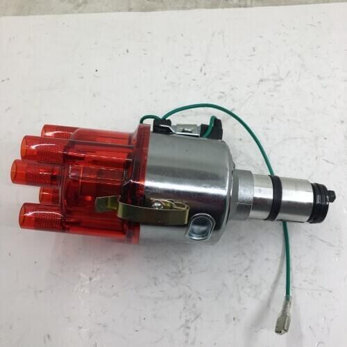 SherryBerg complete distributor for EMPI 9428 CHROME 009 CENTRIFUGAL DISTRIBUTOR STOCK CURVE for VW BUG GHIA THING BUS red cap