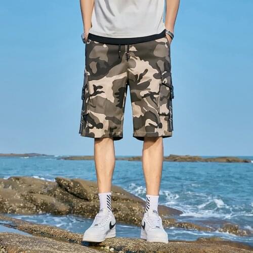 Military Cargo Shorts Men Summer 2021 Camouflage Cotton Comfortable Men Tactical Camo Cargo Shorts 8XL Knee-Length Beach Shorts