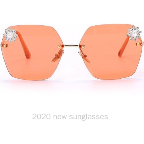 Vintage rimless sunglasses women Multicolored bling diamond brand designer men sun glasses ladies men shades rhinestone NX
