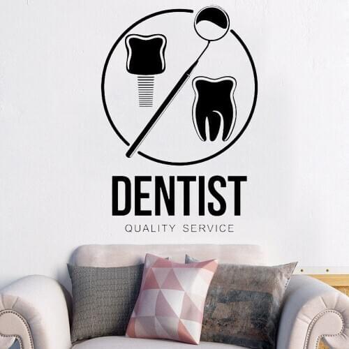 Dentist Service Wall Sticker Dental Clinic Poster Stomatology Wall Window Decor Art Wall Stickers Vinyl Removable FK-149