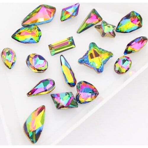 Nail Rhinestones for Nails Water Drop Oval Flame Crystal Nail Stones Gems Nail Art Accessory Decoration 3D Manicure 50pcs