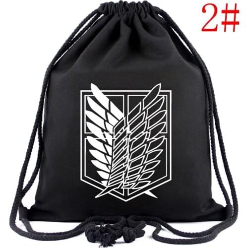 Anime Attack On Titan Death Note JoJos Drawstring Bag Men Women Travel Backpack Cosplay Accessories Cosmetic Bag for Gift