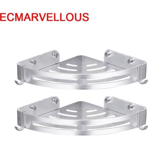 Corner Storage Porta Shampoo Hairdryer Holder Etagere Hoekplank Wall Shower Shelf Salle De Bain Shelves Bathroom Organizer