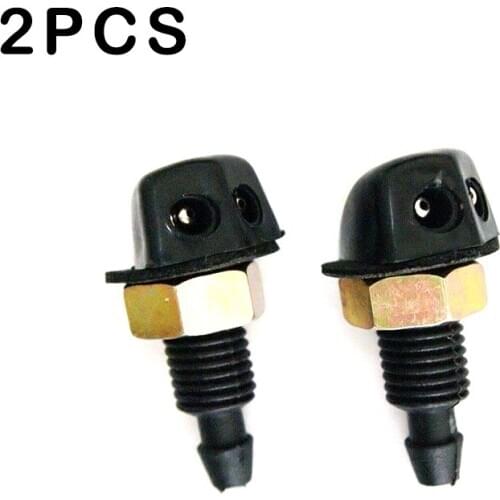 2Pcs Universal Car Vehicle Front Windshield Washer Fan Shaped Water Spout Cover Sprayer Nozzle Black Auto Accessories