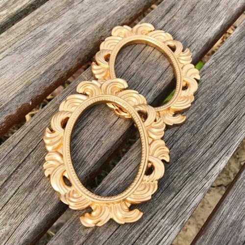 Vintage Oval Baroque Resin Door Peephole Frame Home Decor Wedding Favor Gold