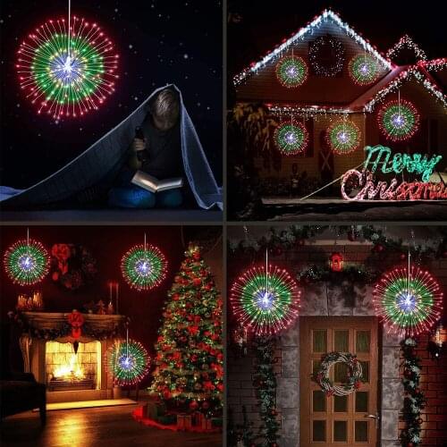 LED String 120led Waterproof Firework Lights 8Modes Remote Twinkle Lights DIY Fairy Christmas Garland Festival Decor Lights