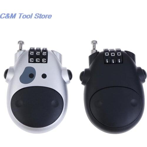 Random Password Padlock Luggage Metal Lock Retractable Bike Motorbike Helmet Lock