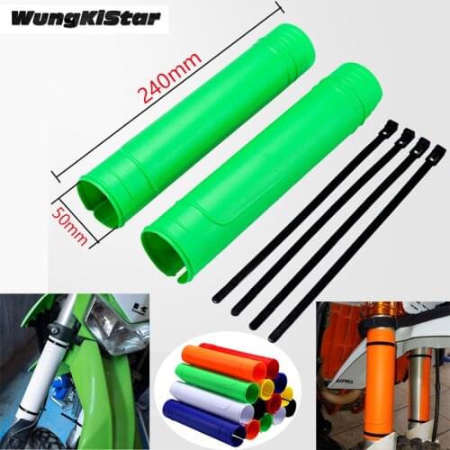 Motorcycle Upper Fork Guard Protector Universal Plastic Front Fork Shock Absorber Guards Upper Fork Tubes Protection Dust Cover
