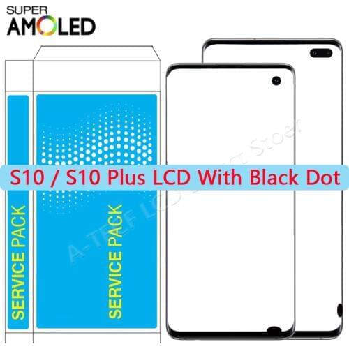 100% Original S10 LCD For Samsung S10 Plus G9735F LCD Display Touch ScreenAssembly SM-G970 G973F G975F LCD With Black Dot