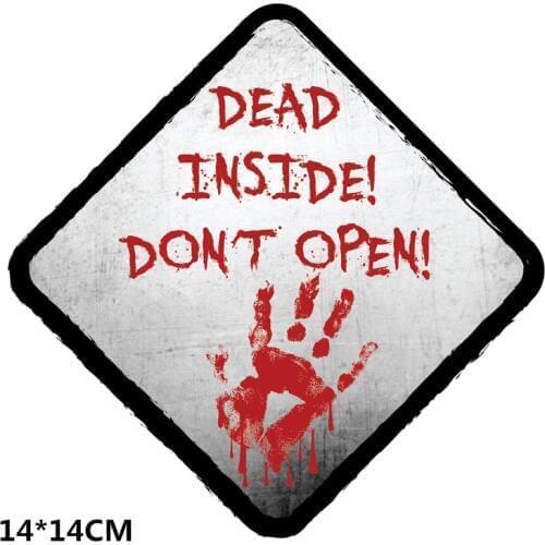 Volkrays UMBRELLA DEAD INSIDE DON'T OPEN Car Stickers Vinyl Decal Decoration for Chevrolet Captiva Niva Aveolacetti Sonic Spark