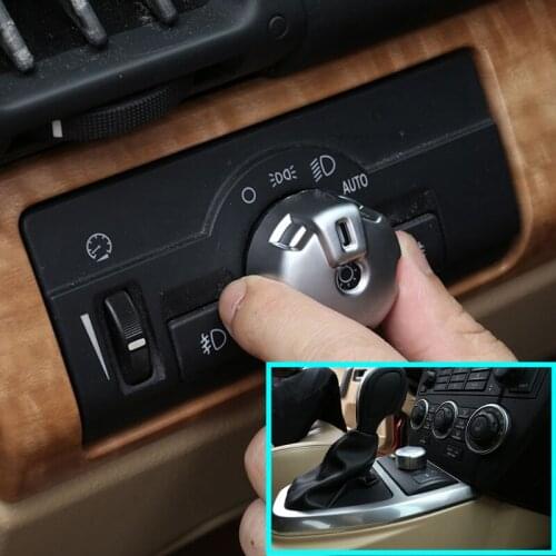 2 Pcs ABS Headlight Switch Knob Cover for Land Rover Freelander 2 2007-2012 Terrain Knob Cover Silver Car Interior Accessories