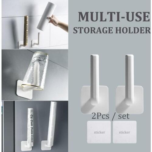 2Pcs Paper Holder Toilet Kitchen Tissue Towel Storage Organizer Hanging Rack