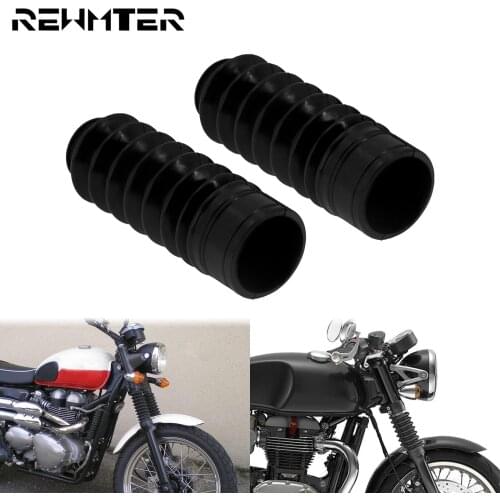 2xMotorcycle Front Fork Cover Gaiters Gators Boot Shock Protector Dust Shock Absorber Black For Triumph Bonneville T120 Bobber