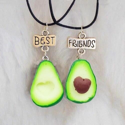 Alpine Collection Avocado Best Friends 2li Bff Friendship Faux Leather Drawstring Necklace