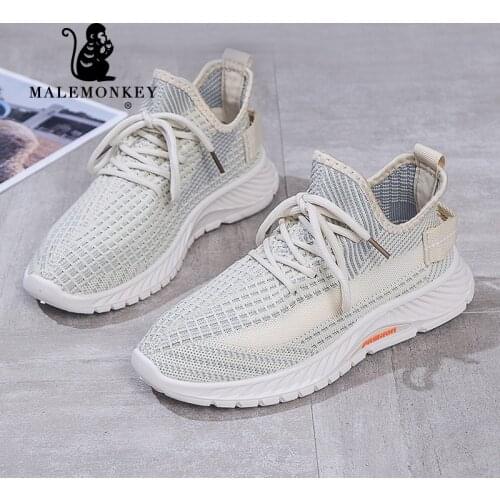White Platform Shoes Women Sneakers Summer 2021 Fashion Casual Breathtable Lightweight Fashion Female Running Shoes White New