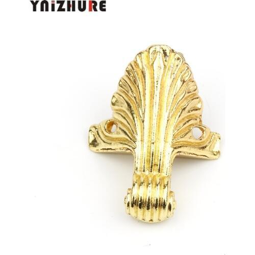 Free shipping 20Pcs 35*47mm Antique Bronze Gold Wooden Jewelry Gift wine Box Wood Case Decorative Feet Leg Corner Protector