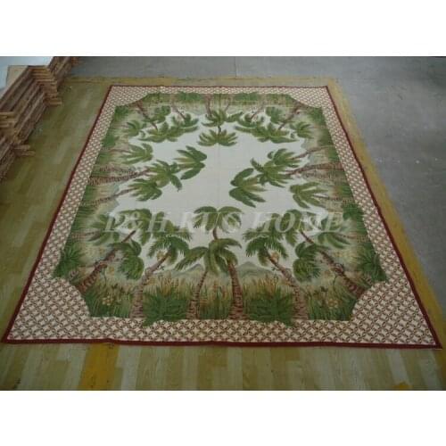 Free shipping 8'x10' needlepoint carpets hand knotted handmade rugs for home decoration