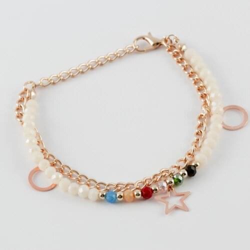 Crystal Chain Bracelet (Roz Color)