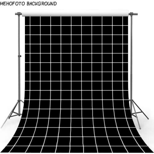 Black Square Photography Backdrops 10x20 White Line Classical Photographic Background for Personalized Photoshoot Vinyl Material