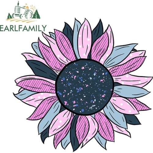 EARLFAMILY 13cm x 12.7cm For Sun Flower Car Sticker Waterproof Decal Auto Car Accessories Decals Sunscreen Occlusion Scratch
