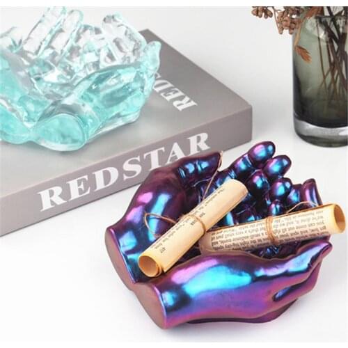 Resin Mold Two-Hand Model Storage Tray Plate Silicone Molds Jewelry Soap Holder Epoxy Casting Mold For DIY Craft Home Decoration