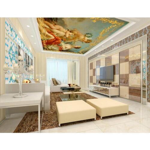 Golden angel ceilings Murals Wall Art Painting Living Room Bedroom Ceiling Backdrop Wallpaper