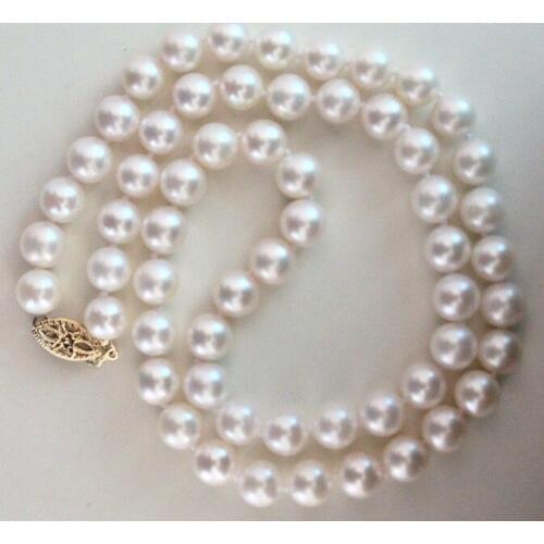 CLASSIC NATURAL8-9mm SOUTH SEA WHITE PEARL NECKLACE 18