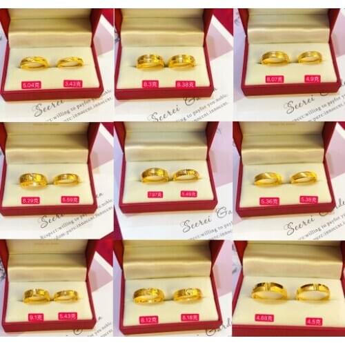 HX 24K Pure Gold Ring Real AU 999 Solid Gold Rings Elegant Shiny Heart Beautiful Upscale Trendy Jewelry Hot Sell New 2020