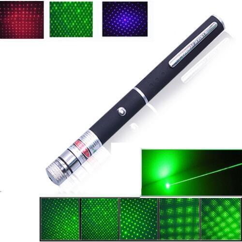 5mW Red/ blue / Green Laser Pointer Powerful 500M Laser sight Professional Lazer pointer Without 2*AAA Battery For Teaching