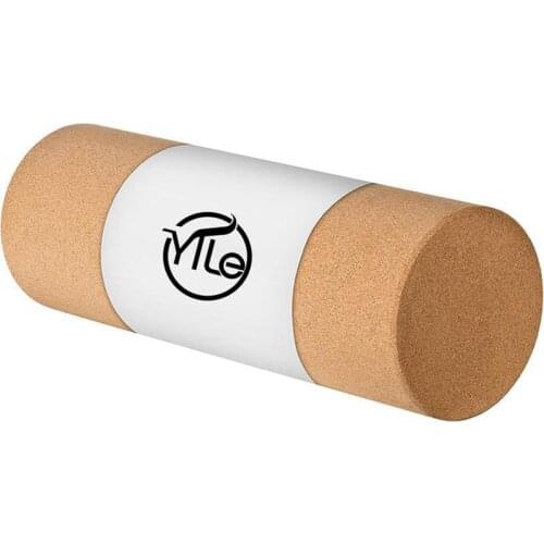 10X30CM Solid Massage Column Natural Cork Yoga Column High Density Fine Particle Cork Yoga Brick Dance Fitness Massage Roller
