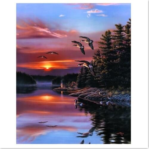 Setting Sun Diamond embroidery Diamont painting complet Needlework Decoration Decor Wall sticker Drill full rhinestone diamond