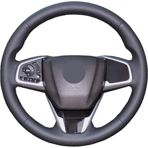 Car Steering Wheel Cover For Honda Civic 10 2016 2017 CRV CR-V 2017 Customized DIY Steering Wrap Microfiber Leather Hand Sewing