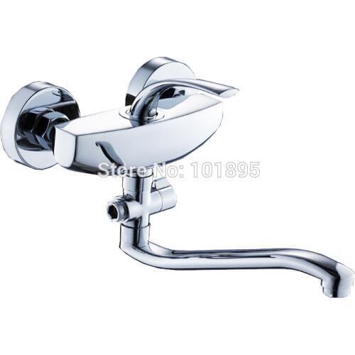 L16826 Wall Mounted Chrome Finishing Brass Material Kitchen Tap