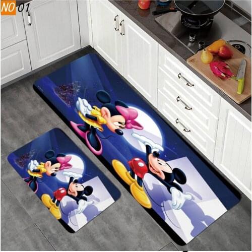 Mickey Kitchen Mat Anti-slip Area Rugs Living Room Balcony Bathroom Printed Carpet Doormat Hallway Geometric Bath Mat