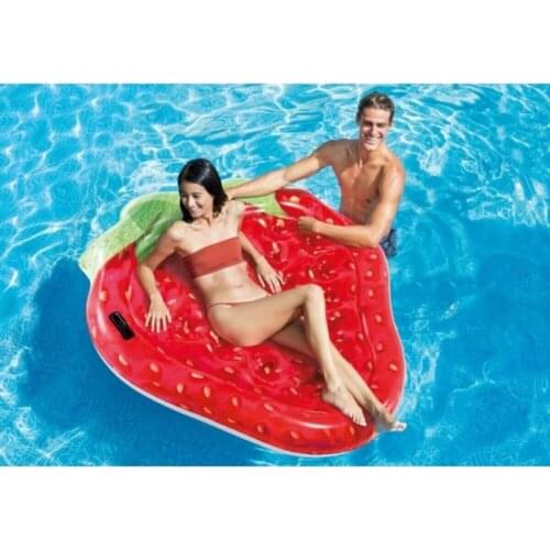 Fun Shaped Strawberry Island Figured Summer Inflatable Swimming Pool Water Hammock Air Mattresses Cushion Beach Sports Lounger