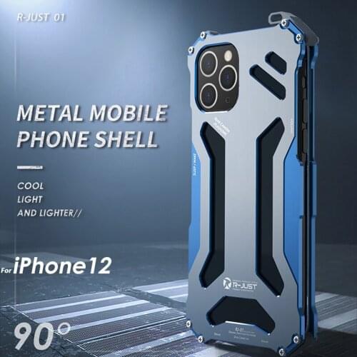 Luxury Metal Armor Shell Anti-fall Protection Case For iPhone 12 Mini Pro Max XS Max XR X 7 8 Plus Shockproof Bumper Cover Coque
