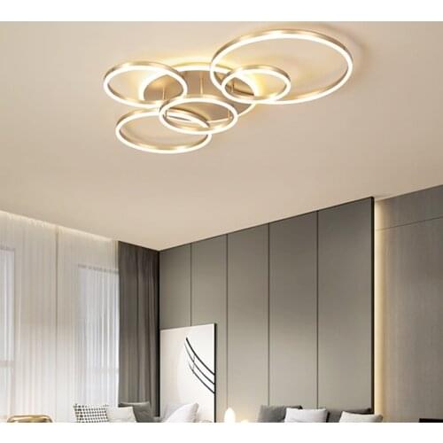 Light Luxury Living Room Ceiling Lamp Atmospheric Household Net Red Lamps Nordic Modern Minimalist Creative Ring Bedroom Lightin