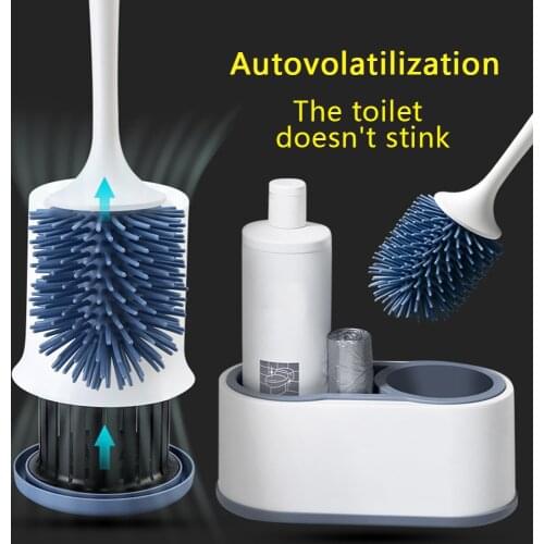 Toilet Brush Soft Bristle Wall-Mounted Toilet Brush Holder Set Bathroom Toilet Cleaning Tools